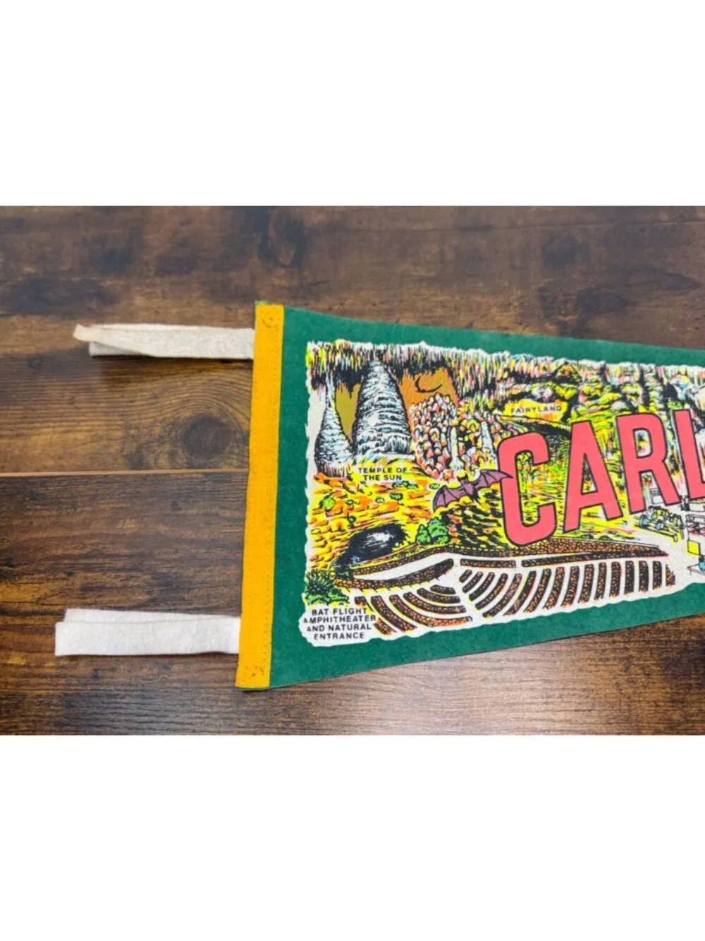 Vintage Carlsbad Caverns Felt Pennant Whites City New Mexico Souvenir 27 “